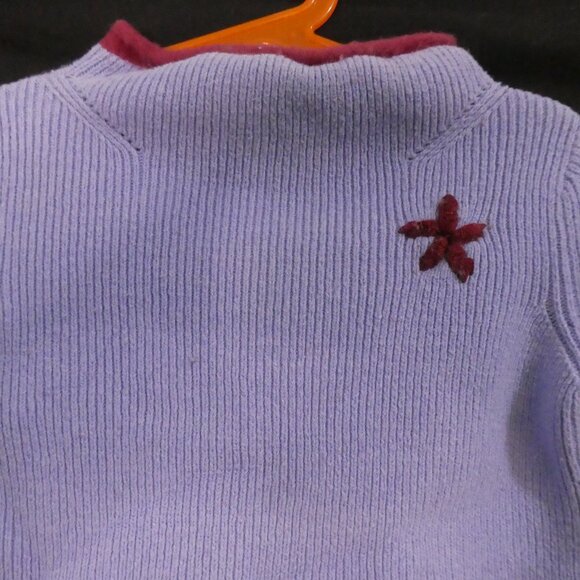BABY GAP | 3XL - 3 years | Lilac Star Motif Sweater with Burgundy Accents - Picture 4 of 14
